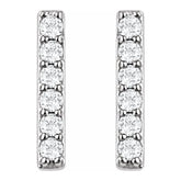 14K White 1/10 CTW Lab-Grown Diamond Bar Earrings